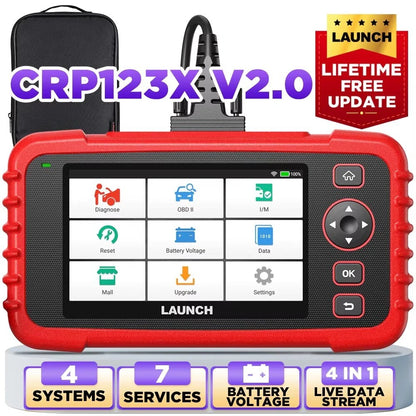 [EU Direct] LAUNCH CRP123X V2.0 Car OBD2 Diagnostic Tools Scanner Oil/SAS Reset Engine ABS Airbag SRS AT Code Reader Automotive Tools Free Update-2024 Global Version