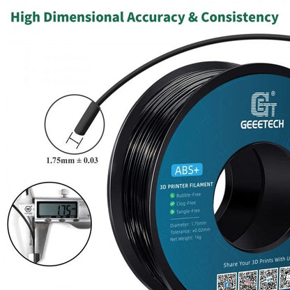Geeetech ABS Black 3D Printer Filament 1.75mm 1kg/roll High Strength Heat Resistant