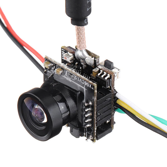 Eachine TX06 Mini AIO Analog FPV Camera & Transmitter, 700TVL 120 FOV, 5.8GHz 48CH 25mW Low Latency with Smart Audio/Pitmode for Tiny Whoop