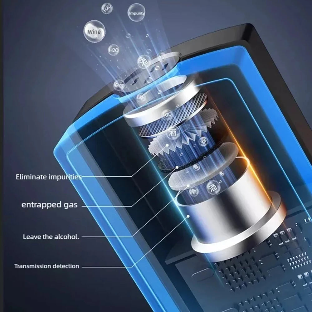 Portable High-Precision Alcohol Tester Breathalyzer Contactless Breath Sampling Home Car Breathalyzer with LED Display