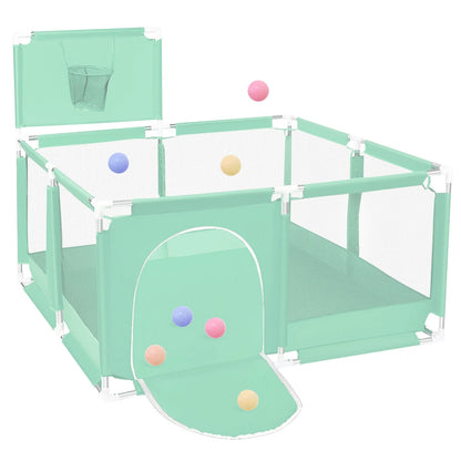 Comomy Baby Playpen, Indoor & Outdoor Kids Activity Center, Sturdy Safety Play Yard with Super Soft Breathable Mesh,Kid's Fence for Infants Toddlers