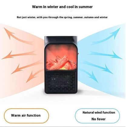 Portable Electric Heater 400W Ceramic Space Heater Plug-in Electric Heater For Home Fan Thermostat Control Fireplace Heater