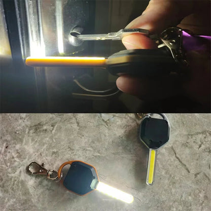 COB LED Lights Keychain Emergency Light Outdoor Portable Mini Flashlight Keychain Pocket-sized Torch Mini Flashlight