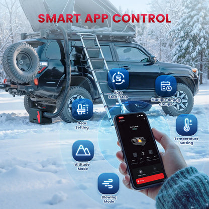 HCALORY HBH1S Diesel Heater 12V 8KW Portable Diesel Air Heater with App Control 10-Temperature Settings 28% Boost in Burning Efficiency Auto Start-Stop for Car RV Campers