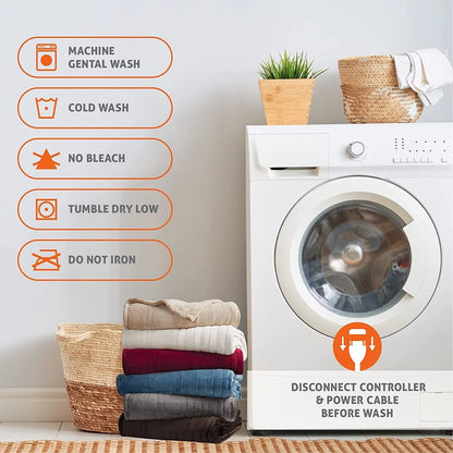 Baban 150*180cm Electric Heated Blanket Heating Bed Blankets Throw with 6 Heating Levels 10 Hours Auto Off Over-Heated Protection Ultra Soft Warm Flannel ETL Certified