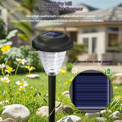 Elfeland 2Pcs Solar Garden Lights Outdoor Lawn Lamps with White/Warm White/RGB Options Auto On/Off Waterproof for Yard Pathway Decor