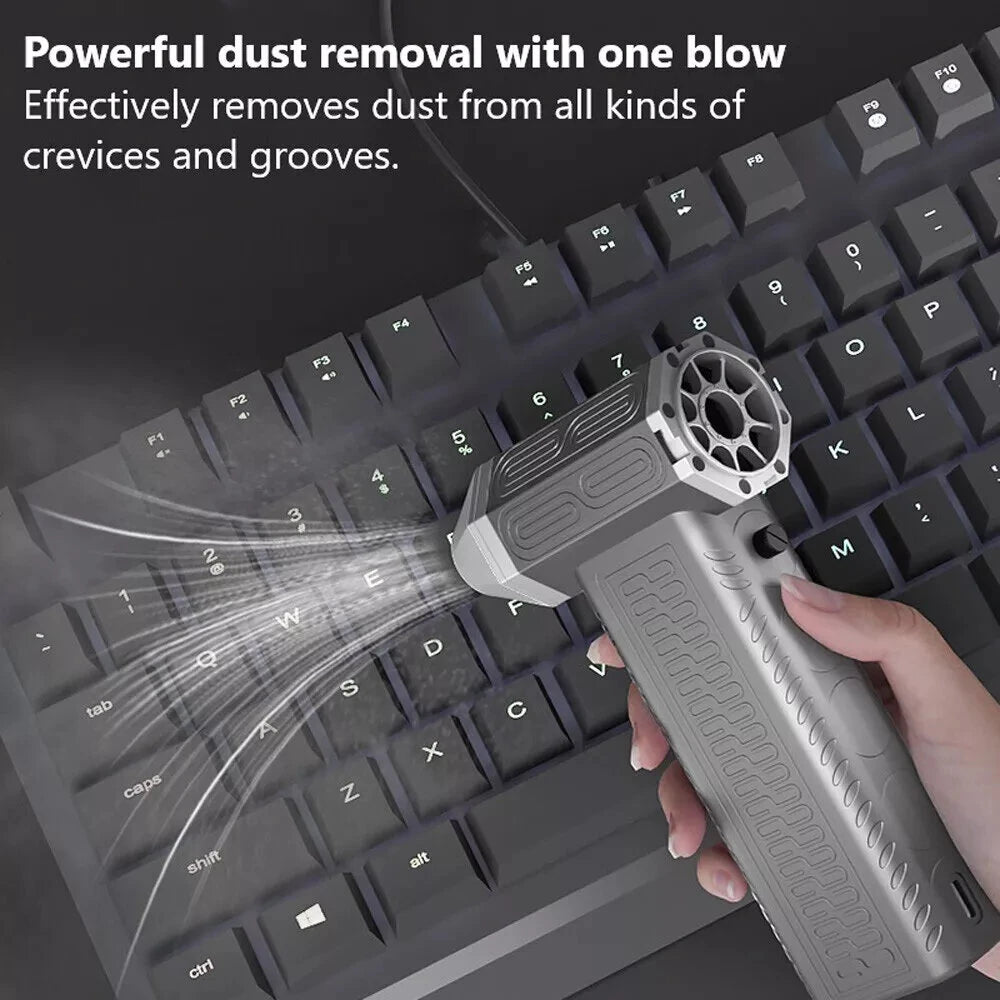 130000RPM  2 In 1 Mini Blower Fan Turbo Jet Fan Brushless Motor Handheld Duct Fan Electric Air Duster Speed Adjustable Cordless Jet Dry Air Blower