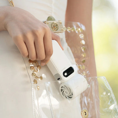 5-blade 100 Speed Handheld Turbine Electric Fan High Speed Outdoor Cooling High Wind Power Turbo Fan Small Fan Portable Smart Display Mini Fan