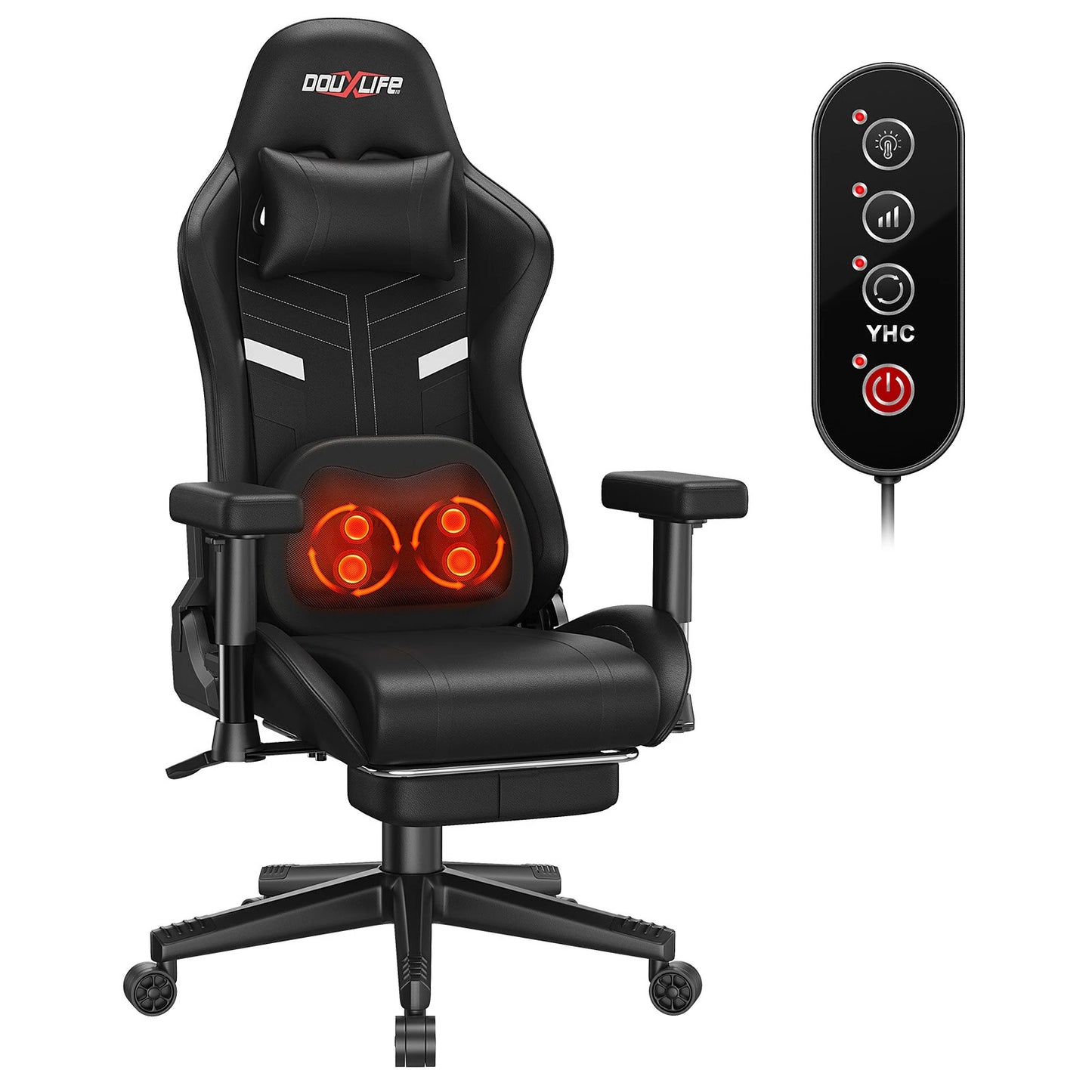 Home Office Computer Chair Gaming Chair Double Layer Backrest Filling Ergonomic Folding Footstool Comfortable Sedentary Lazy Sofa Chair Live E-sports Chair