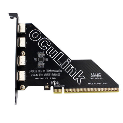PH492-4W PCIe4 0 X16 to Oculink SFF-8612 Extension Card 4 Port Bifurcation Support for U.2 SSD External GPU High Bandwidth 64Gbps PCIe Gen4 Expansion Card