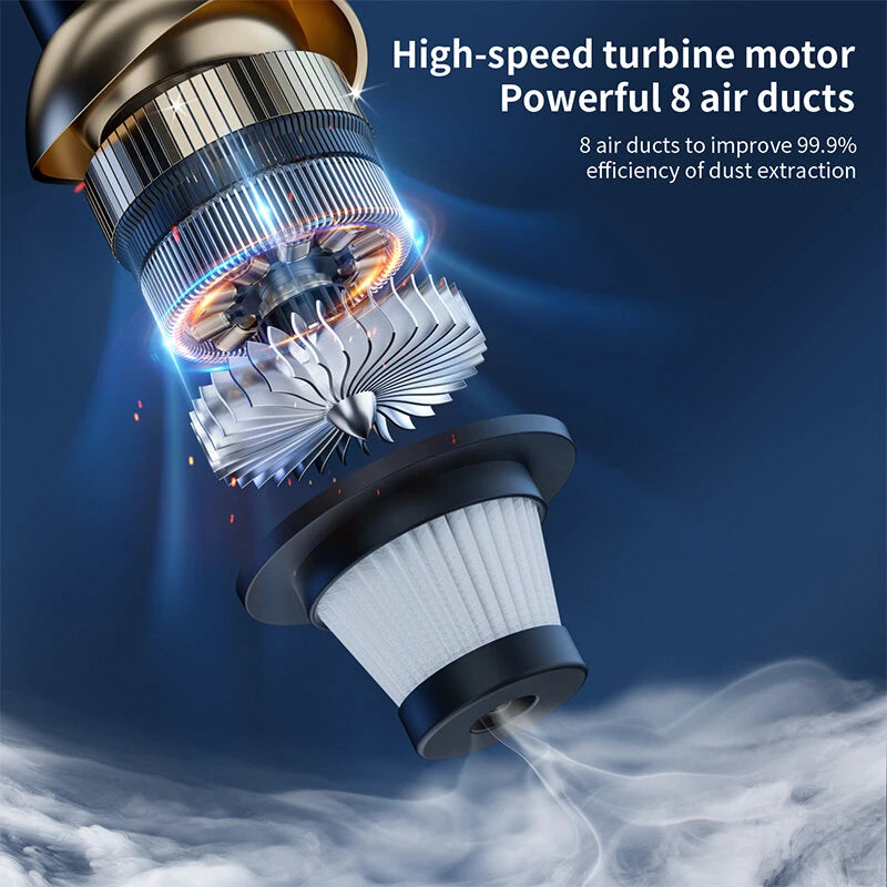 Handheld Vacuum Cleaner P9 Car Vacuum Cleaner 6000mah Wireless Mini Portable Household Multi-Functional with Flashlight, USB Rechargeable Vacuum Cleaner