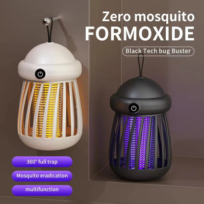 USB Rechargeable Mini UV Mosquito Killer Lamp 360 Coverage 3000V Electric Grid Dual UV & Night Light Modes Portable Indoor/Outdoor Zapper