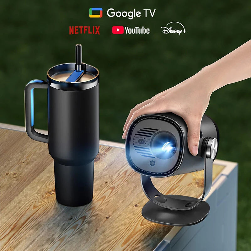 [EU Direct] Dangbei Freedo 1080P LED Portable Projector with Stand Netflix Officially Licensed 450 ISO Lumens Dolby Audio Home TV Theater Support Wi-Fi and bluetooth Auto Focus & Keystone Eye Protection Smart Home Cinema Projector