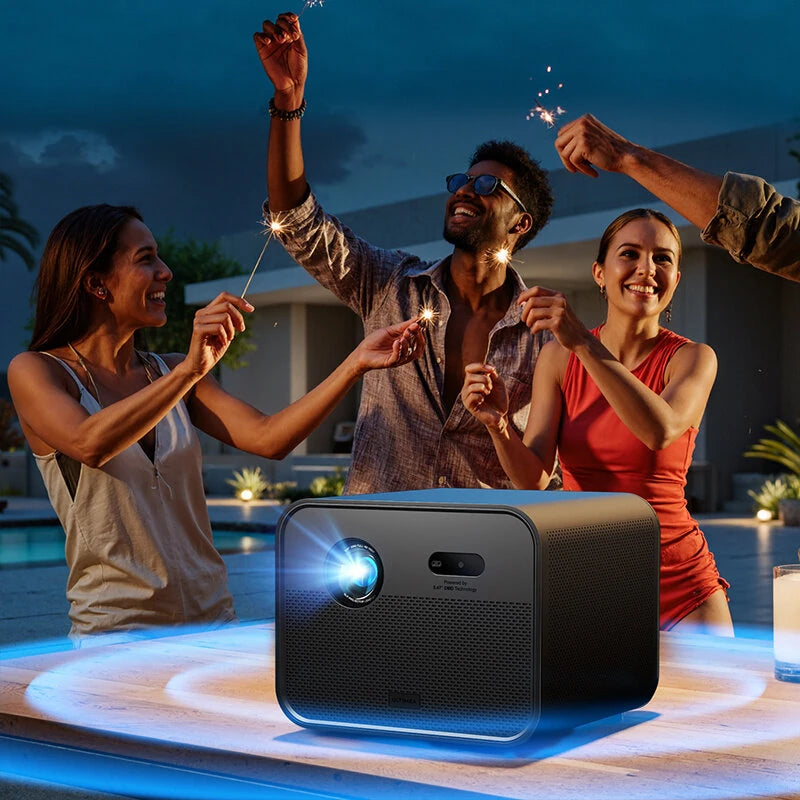 [EU Direct] ULTIMEA Poseidon E100 DLP Projector 1800 ANSI Lumens 1080P Native 3D 4K HDR10&HLG Auto Focus & 6D Keystone Google TV Dual 10W Speakers Smart Home Cinema Theater