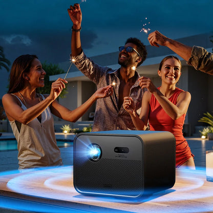 [EU Direct] ULTIMEA Poseidon E100 DLP Projector 1800 ANSI Lumens 1080P Native 3D 4K HDR10&HLG Auto Focus & 6D Keystone Google TV Dual 10W Speakers Smart Home Cinema Theater