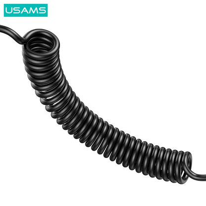 USAMS C33 60W 12-24V Car Charger USB Type C PD Fast Charge Hardware Plastic Belt with Aperture Spring Cable