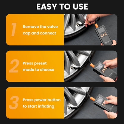 POPDEER PD-AP1 5000mAh 22.2Wh Wireless Car Air Compressor 12V 150PSI Portable Car Tire Inflator Smart Digital Inflatable Pump For Car Bicycle Boat Air Pump