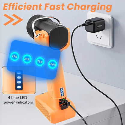 AH22 Rechargeable LED Work Light with Strong Magnetic Multi-light Source Design 90 Angle Adjustment Waterproof Portable Flashlight for Outdoor Camping Emergency