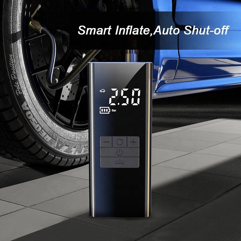 Cordless Tire Inflator Air Compressor Power Bank Portable Digital Tire Pump Fast Inflate Air Pump LED Light for Car Tires Bicycle Ball