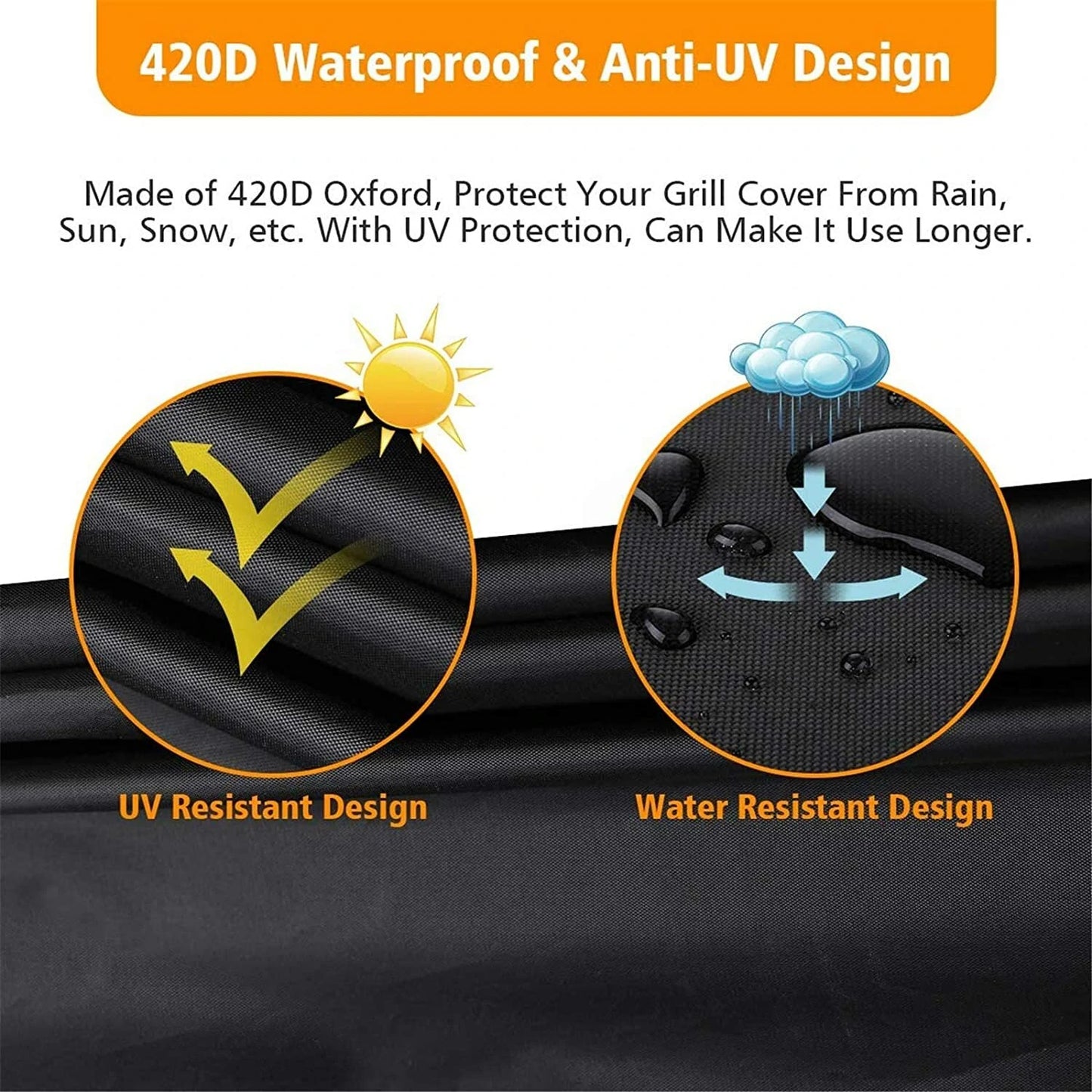 43 inch Outdoor BBQ Gas Grill Cover Heavy Duty Protection Waterproof Anti-UV