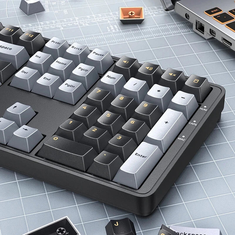 UGREEN KU103 108-Keys Wired Mechanical Gaming Keyboard Silence Structure PBT Keycaps Red Switch LED Backlit USB-C Ergonomics E-sports Gaming Keyboards for PC Laptop Computer