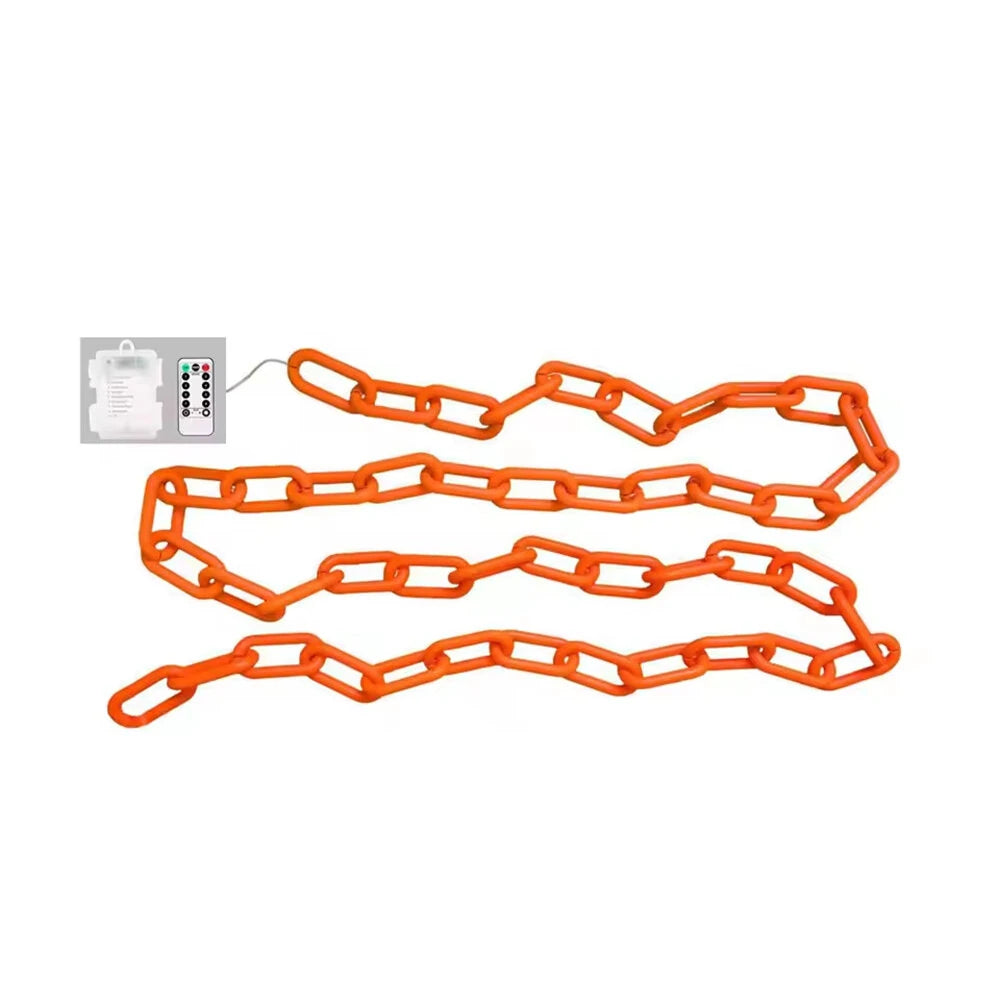 Elfeland Solar Powered/Battery Powered 2~3M Halloween Plastic Chain Lights Props Chains with 8 Lighting Modes String Lights for Skeleton Dog Spooky Outdoor Decorations Light