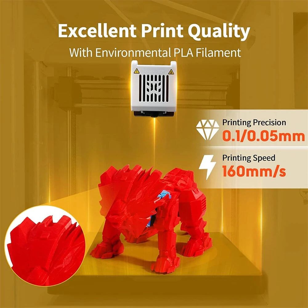 [EU/US Direct]AOSEED X-MAKER Children's 3D Printer High Precision 0.1/0.05mm Ultra Silent Wireless Smart One-Press Printing WiFi USB Safe Enclosed Design with 4er Colorful PLA Filament Set