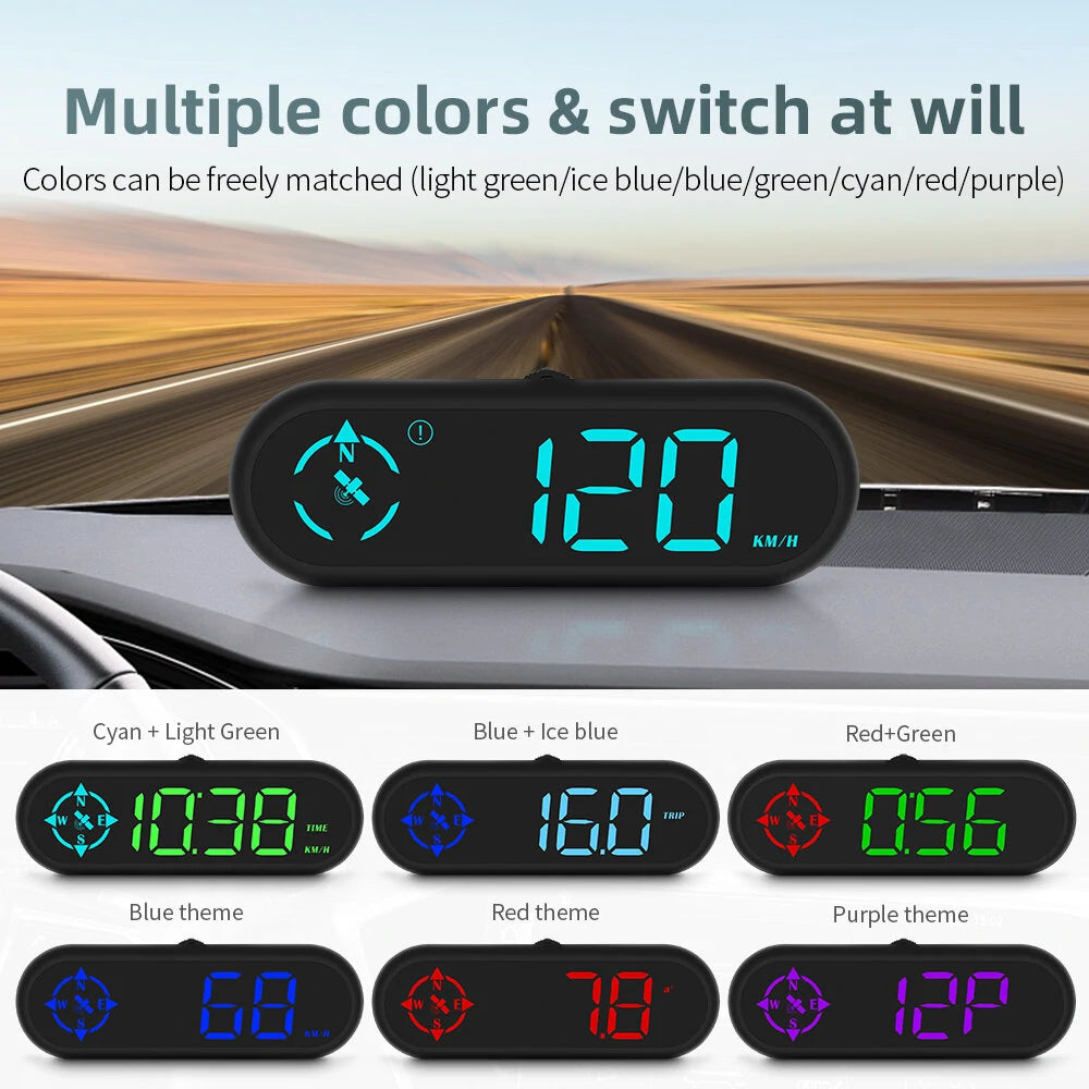 G9 Auto HUD GPS Head Up Display Car Gauge Speedometer With Compass Clock Driving Distance Security Alarm Electronic Accessories