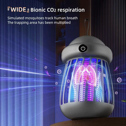 USB Rechargeable Mini UV Mosquito Killer Lamp 360 Coverage 3000V Electric Grid Dual UV & Night Light Modes Portable Indoor/Outdoor Zapper