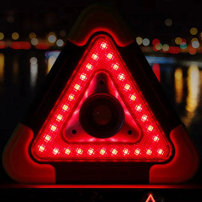 LED Triangle Warning Sign Night Light Warning Lamp Work Light Solar Powered Triangle Warning Sign Lamp With 4  Light Modes