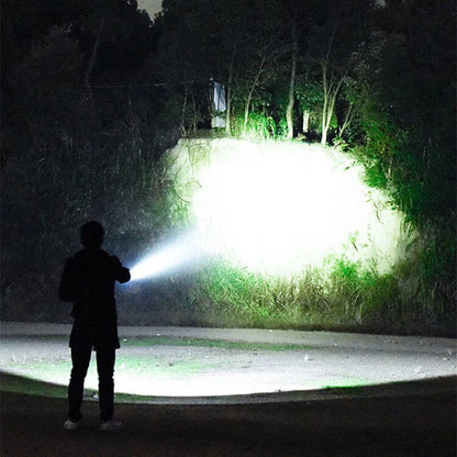 Solar Charging Powerful Spotlight With Strong Light Outdoor LED Flashlight Large Capacity Lithium Battery With Power Bank Function Portable Rechargeable Lamp Searchlight