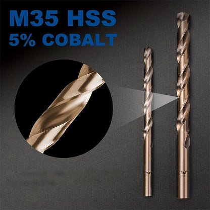 13PCS HSS Metric Drill Bits Set 1.5mm to 6.5mm for Glass Metal Tile Concrete Professional Masonry Drilling Tools