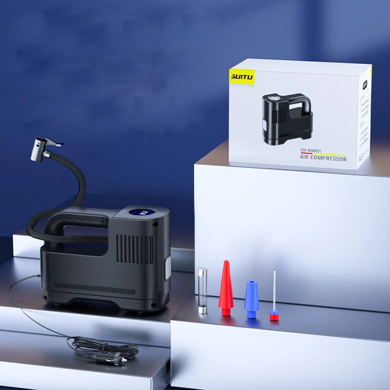 Suitu 120W Portable Multi-Function Smart Car Air Pump Electric Inflator Corded Car Inflatable Pump for Car Motorcycle Bike Ball