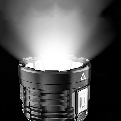 TANJE 8*P900+COB Super Bright Type-C Rechargeable ABS Housing Flashlight with 18650 Battery COB Side Light 500m Long Range Powerful LED Torch Camping Lantern