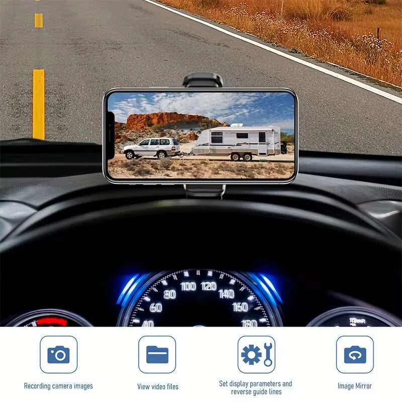 9600mAh Solar Lithium Battery WiFi Wireless Backup Camera System Real Time Monitoring Wireless Backup Camera Bus Van Truck RV