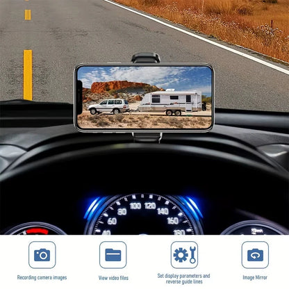 9600mAh Solar Lithium Battery WiFi Wireless Backup Camera System Real Time Monitoring Wireless Backup Camera Bus Van Truck RV