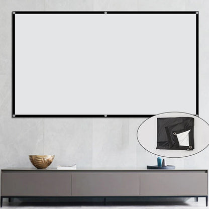 100/120 Inch Portable Foldable HD Projector Screen 16:9 Aspect Ratio Black Backing Outdoor Movie Screen for Home Theater Wide 160 Degree Viewing Angle Easy Installation