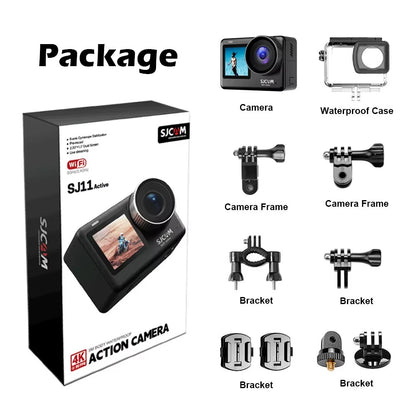 SJCAM SJ11 Active Sport Action Camera 4K Waterproof 5G WiFi Active HDR Video 2.33inch Touch Screen 1.3inch LCD Action Cam Sport Camera