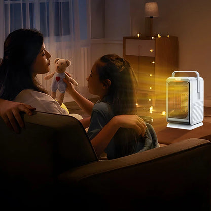 Portable Desktop Electric Heater Fan with Remote Control 4 Modes Heater Save Energy 1000W Mini Fast Heating PTC Ceramic Space Household Heater-EU Plug