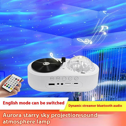 Elfeland LED Rechargeable Aurora & Starry Sky Projector Lamp Dreamy Starlight Night Light With Bulit-in Bluetooth Speaker Remote Control Atmosphere Decoration Lighting