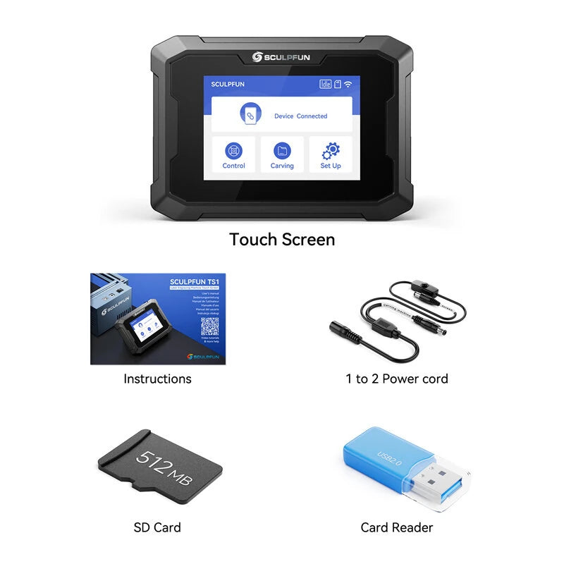 [EU Direct]SCULPFUN S9 Pro 10W Laser Engraving Machine Optional Bundle with TS1 3.5-inch Laser Engraver Touchscreen or RA Pro Max 4 in 1 Rotary Chuck Laser Engraver Y-axis Multi-Function Engraving Module  for DIY Engraving Cutting