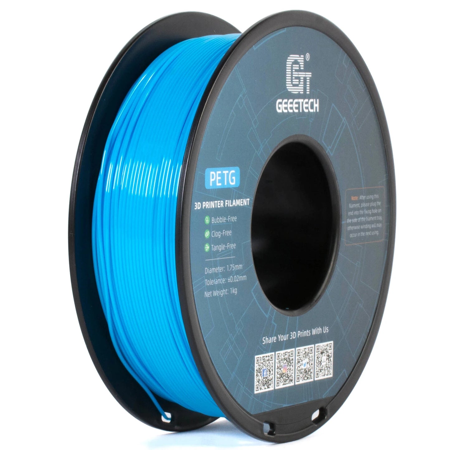 [EU/UK Direct]Geeetech PETG 3D Printer Filament 1.75mm 1kg/roll High Accuracy Clog-Free Bubble-Free Vacuum Sealed Compatible with FDM Printers