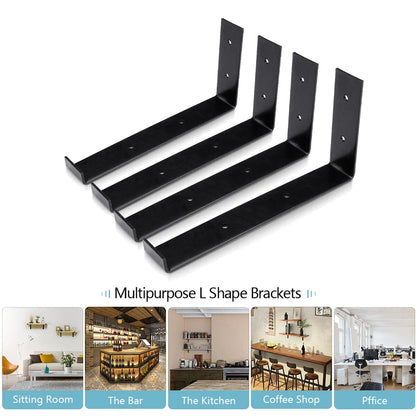4PCS Wall Mounted Floating Shelves Holder DIY Storage Shelving Display Bracket