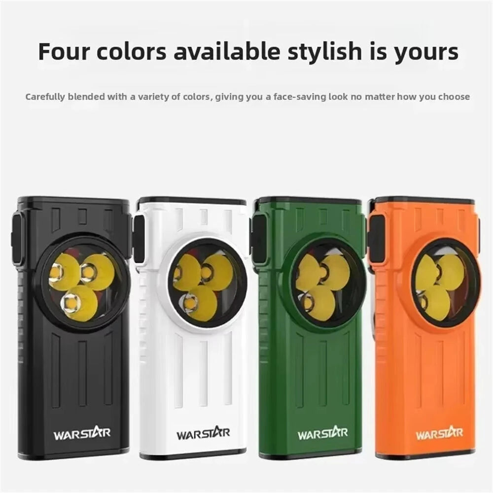 Warstar WT3 260LM EDC LED Keychain Flashlight With White Red Light Type-C Rechargeable Portable Mini Torch Work Light with Magnet for Camping Hiking and Emergency Use