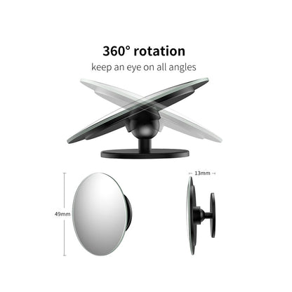 Baseus 2Pcs Car Mirror HD Convex Mirror Blind Spot Auto Rearview Mirror 360 Degree Wide Angle Parking Rimless Mirrors