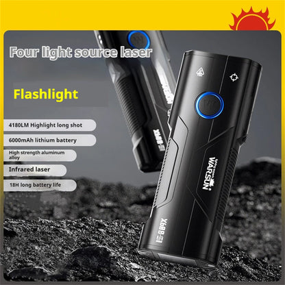 Warsun X608S 4180LM Ultra Bright LED+COB Flashlight Built-in 6000mAh Battery Type-C Rechargeable Torch Multi-functional Outdoor Emergency Portable LED Light