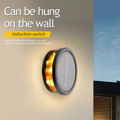 Elfeland LED Solar Lawn Lights with Built-in 8m LED Light String Waterproof Outdoor Pathway Patio Backyard Villa Garden Decoration Light