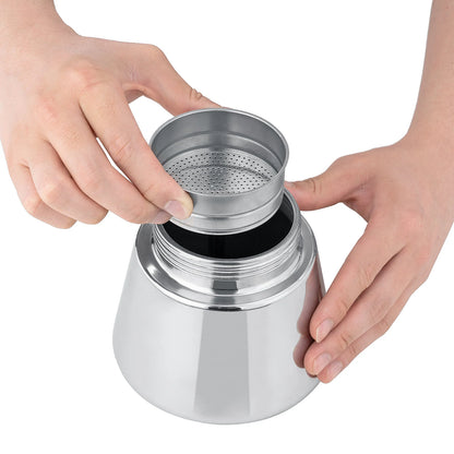 Godmorn Stovetop Espresso Maker, 12cup/600ml Grecas Coffee Maker Moka Pot, Stainless Steel Italian Classic Espresso Moka Pot, Induction Compatible