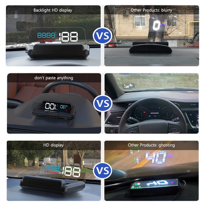 GEYIREN C500 Auto OBD2 HUD Head-Up Display EOBD Windshield Car Speedometer Projector Digital  For All Car