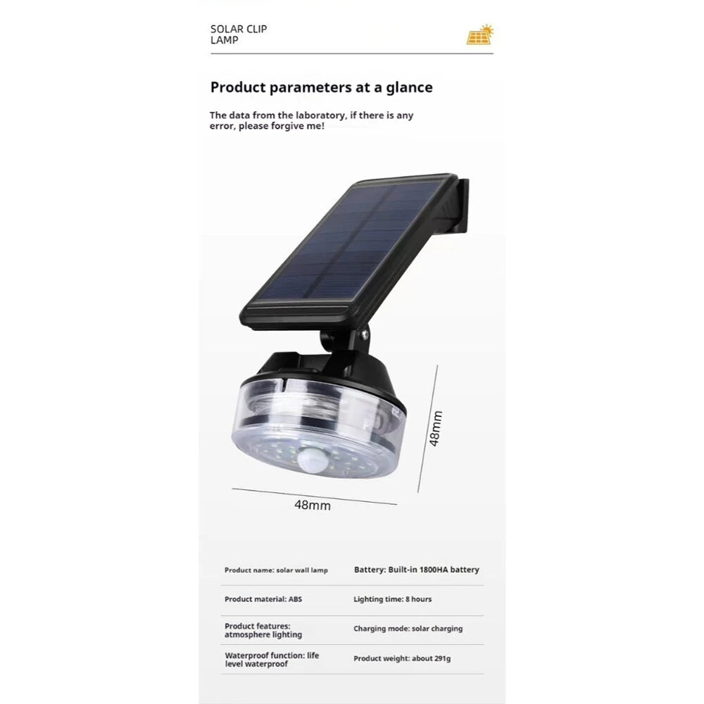 Solar Wall Light with Retractable 8m LED String Light 1800mAh Battery IP55 Waterproof Auto On/Off Outdoor Garden Decor